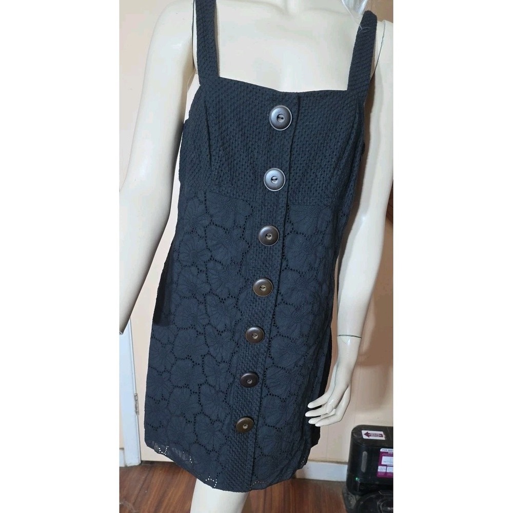 Kenzie Lace‎ Y2K Dress Womens Medium Black Babydoll Buttons  Whimsigoth